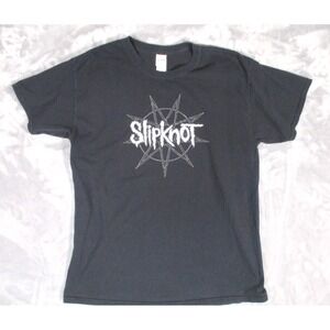 Y2K Slipknot T Shirt Large Black Double Sided Rebel 8 Goat Star Graphic Band Tee